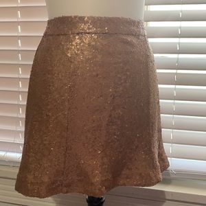 Sequin mini skirt rose gold